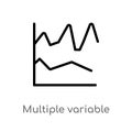 outline multiple variable lines vector icon. isolated black simple line element illustration from user interface concept. editable Royalty Free Stock Photo
