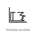 outline multiple variable point line vector icon. isolated black simple line element illustration from user interface concept. Royalty Free Stock Photo