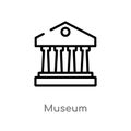 outline museum vector icon. isolated black simple line element illustration from history concept. editable vector stroke museum
