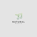 outline music logo with natural design