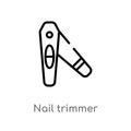 outline nail trimmer vector icon. isolated black simple line element illustration from other concept. editable vector stroke nail