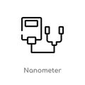 outline nanometer vector icon. isolated black simple line element illustration from measurement concept. editable vector stroke Royalty Free Stock Photo
