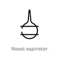 outline nasal aspirator vector icon. isolated black simple line element illustration from hygiene concept. editable vector stroke