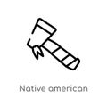 outline native american axes vector icon. isolated black simple line element illustration from culture concept. editable vector