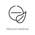 outline natural medical pills vector icon. isolated black simple line element illustration from nature concept. editable vector Royalty Free Stock Photo