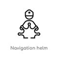 outline navigation helm vector icon. isolated black simple line element illustration from people concept. editable vector stroke