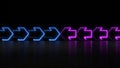 Outline neon arrows