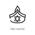 outline ner tamid vector icon. isolated black simple line element illustration from religion-2 concept. editable vector stroke ner Royalty Free Stock Photo