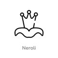 outline neroli vector icon. isolated black simple line element illustration from nature concept. editable vector stroke neroli Royalty Free Stock Photo