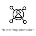 outline networking connection vector icon. isolated black simple line element illustration from people concept. editable vector Royalty Free Stock Photo