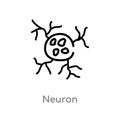 outline neuron vector icon. isolated black simple line element illustration from human body parts concept. editable vector stroke