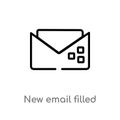 outline new email filled envelope vector icon. isolated black simple line element illustration from user interface concept. Royalty Free Stock Photo