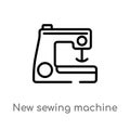 outline new sewing machine vector icon. isolated black simple line element illustration from sew concept. editable vector stroke Royalty Free Stock Photo