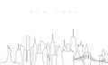 Outline New York skyline. Royalty Free Stock Photo