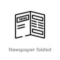 outline newspaper folded vector icon. isolated black simple line element illustration from user interface concept. editable vector