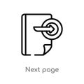 outline next page vector icon. isolated black simple line element illustration from user interface concept. editable vector stroke