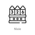 outline nixie vector icon. isolated black simple line element illustration from science concept. editable vector stroke nixie icon