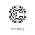 outline no tittling vector icon. isolated black simple line element illustration from user interface concept. editable vector Royalty Free Stock Photo