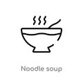 outline noodle soup vector icon. isolated black simple line element illustration from food concept. editable vector stroke noodle Royalty Free Stock Photo