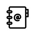 Minimalist Linear Notebook Icon with Email Symbol