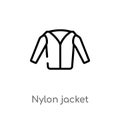 outline nylon jacket vector icon. isolated black simple line element illustration from clothes concept. editable vector stroke