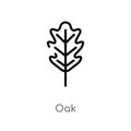 outline oak vector icon. isolated black simple line element illustration from nature concept. editable vector stroke oak icon on Royalty Free Stock Photo