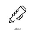 outline oboe vector icon. isolated black simple line element illustration from music concept. editable vector stroke oboe icon on