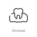 outline occlusal vector icon. isolated black simple line element illustration from dentist concept. editable vector stroke