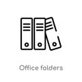 outline office folders vector icon. isolated black simple line element illustration from user interface concept. editable vector