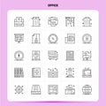 OutLine 25 Office Icon set. Vector Line Style Design Black Icons Set. Linear pictogram pack. Web and Mobile Business ideas design Royalty Free Stock Photo