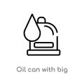 outline oil can with big drop vector icon. isolated black simple line element illustration from mechanicons concept. editable Royalty Free Stock Photo