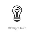 outline old light bulb vector icon. isolated black simple line element illustration from technology concept. editable vector Royalty Free Stock Photo