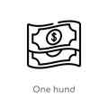 outline one hund vector icon. isolated black simple line element illustration from user interface concept. editable vector stroke