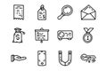 Online business line vector doodle simple icon set Royalty Free Stock Photo