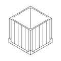 Outline open air drop box from the game PlayerUnknowns Battlegrounds. PUBG. Isometric container. Battle royal concept. Vector.