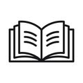 Outline open book icon isolated flat style design Royalty Free Stock Photo