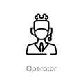 outline operator vector icon. isolated black simple line element illustration from fast food concept. editable vector stroke Royalty Free Stock Photo