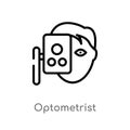 outline optometrist vector icon. isolated black simple line element illustration from health and medical concept. editable vector