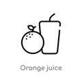 outline orange juice vector icon. isolated black simple line element illustration from health concept. editable vector stroke Royalty Free Stock Photo