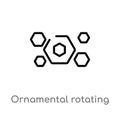 outline ornamental rotating polygonal vector icon. isolated black simple line element illustration from geometry concept. editable