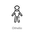 outline othello vector icon. isolated black simple line element illustration from literature concept. editable vector stroke