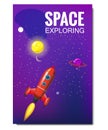 Outline outer space rocket space travel, exploration of the universe, other planets, flying rockets, stars of distant