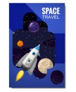 Outline outer space rocket space travel, exploration of the universe, other planets, flying rockets, stars of distant