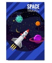 Outline outer space rocket space travel, exploration of the universe, other planets, flying rockets, stars of distant