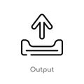 outline output vector icon. isolated black simple line element illustration from interface concept. editable vector stroke output