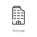 outline outrage vector icon. isolated black simple line element illustration from buildings concept. editable vector stroke