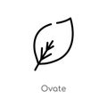 outline ovate vector icon. isolated black simple line element illustration from nature concept. editable vector stroke ovate icon