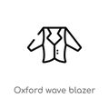 outline oxford wave blazer vector icon. isolated black simple line element illustration from clothes concept. editable vector