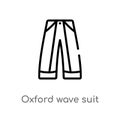 outline oxford wave suit pants vector icon. isolated black simple line element illustration from clothes concept. editable vector