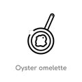 outline oyster omelette vector icon. isolated black simple line element illustration from food concept. editable vector stroke